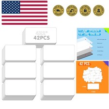 Magnetic Name Tag Label, 42 PCS Dry Erase Reusable Blank Name Stickers White ...