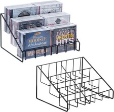 2 Pcs CD Rack Tower 3-Tier DVD Stand Holder Compact Disc Jewel Case Storage