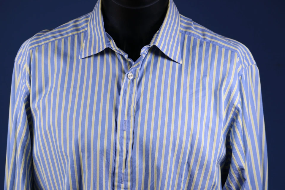 Vintage Lot 2 Thomas Pink Finest Twill French Cuff Shirt 16.5 36 Stripe 91cm 46" - Image 4 of 4