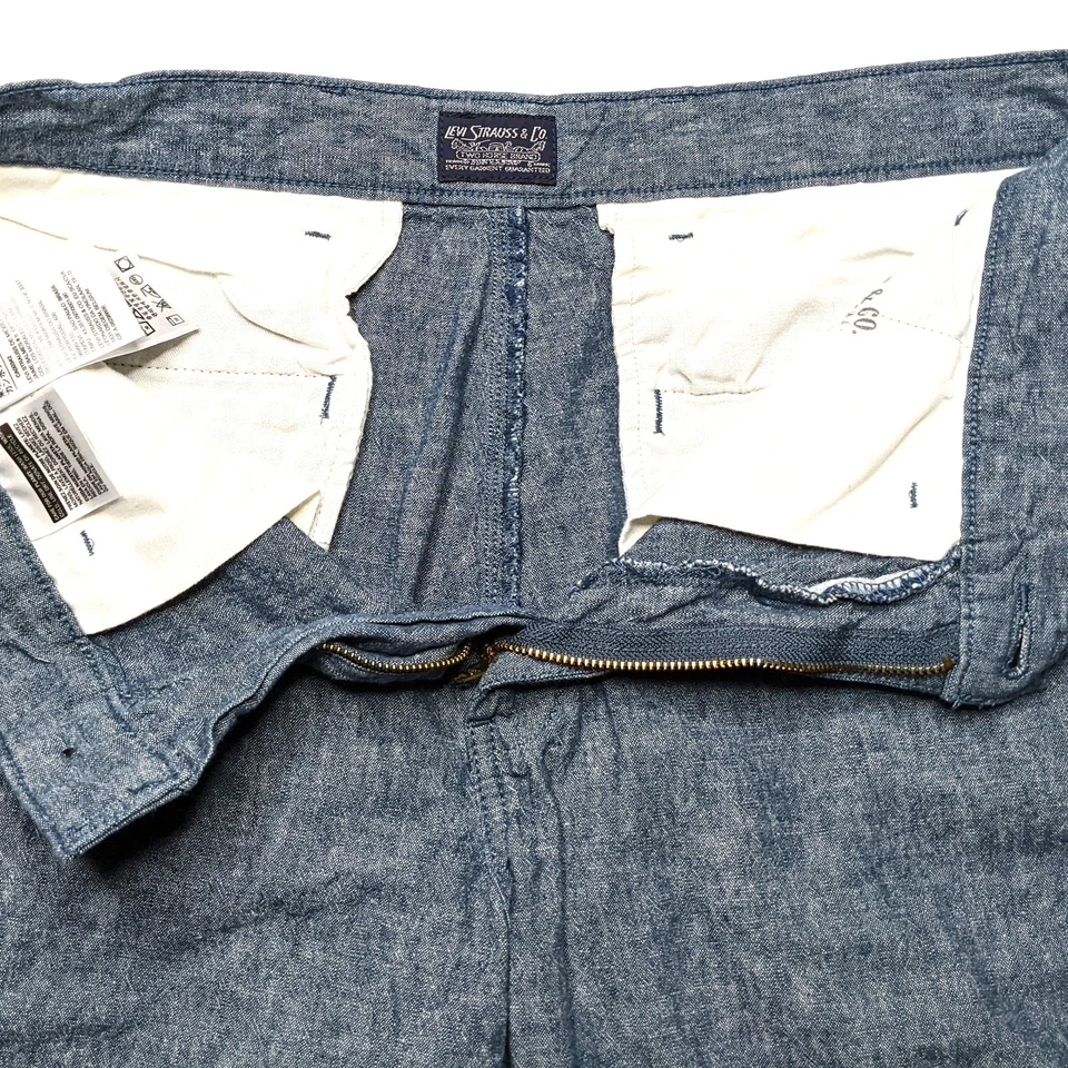 Levi's White Tab Mens Shorts 34 Blue Flat Front Chino Casual Classic Vintage - Image 4 of 4