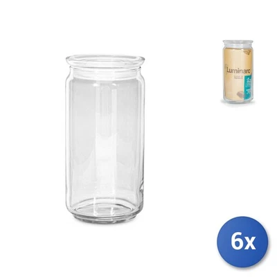 6X Bocal En Verre Luminarc Purebox Avec Couvercle En Verre 1,5 L - Photo 1/3