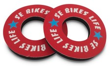 SE Racing "BIKE LIFE" old school BMX bicycle foam grip donuts WHITE  BLUE on