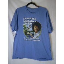 Bob Ross T Shirt "Make Them Birds" Funny Quote Graphic Tee Large
