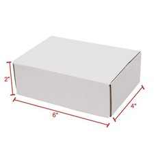 50 Pack 6x4x2 White Corrugated Shipping Mailer Packing Box Boxes Lightweight