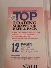 MBI 12 Scrapbook Page Protectors 12" X 12" Top Loading Refill Pack lot of 2 new