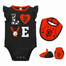 Newborn & Infant Black/Orange San Francisco Giants Three-Piece Love of Baseball