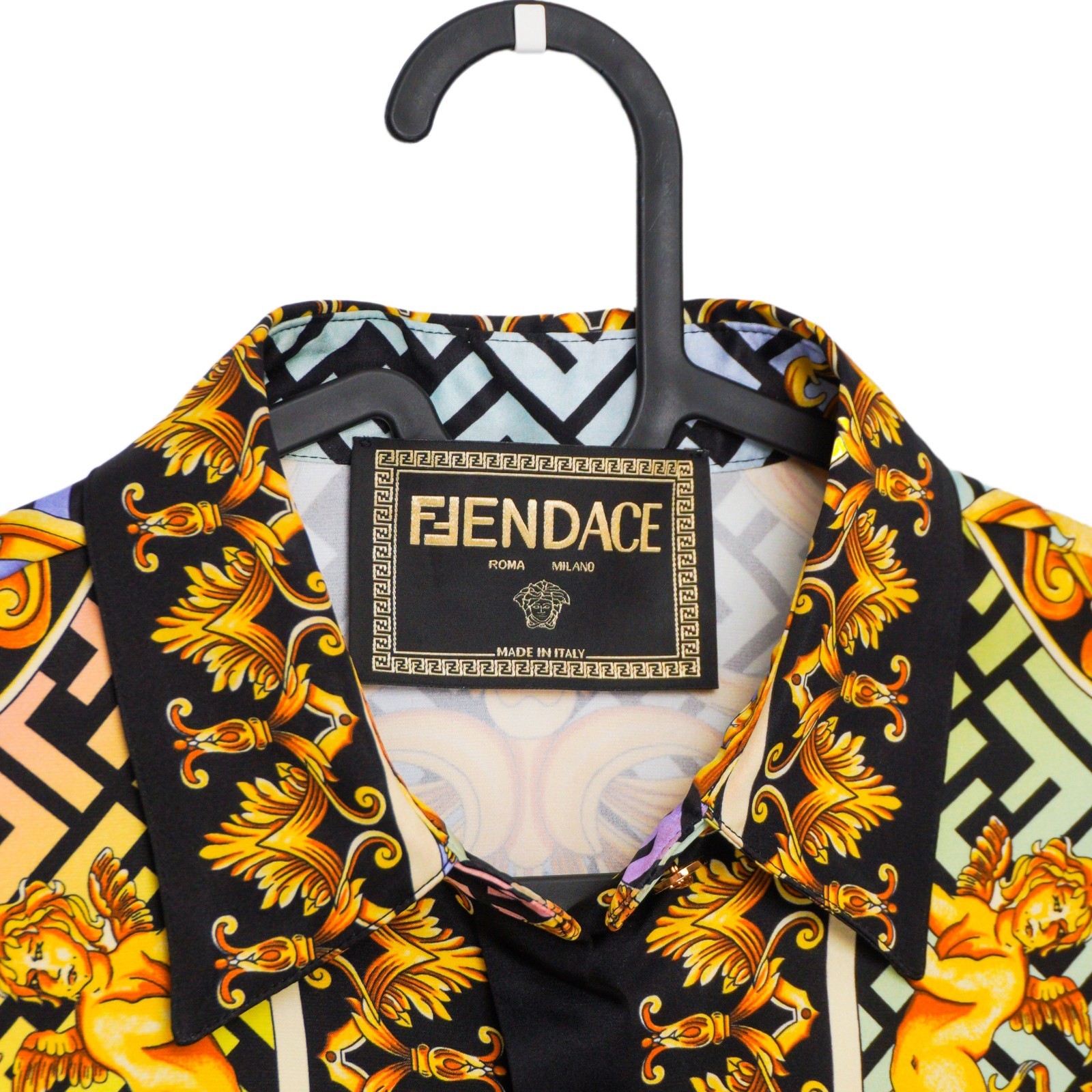 Fendi Versace Baroque Medusa FF Monogram Women’s Silk Shirt image 4