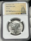 1968-D Kennedy Half 1/2 Dollar NGC BRILLIANT UNCIRCULATED 50c 40% Silver Coin