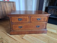 Solid Mahogany TV unit with Walnut Trim