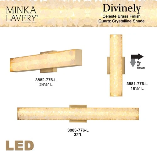 Minka Lavery 3881-L Divinely 5" Tall LED Wall Sconce - Celeste Brass - Picture 3 of 6