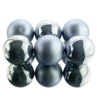 Kaemingk Christbaumkugeln Hazy Blue Stahlblau Ø 8 Cm Aus Glas - 6Er Set