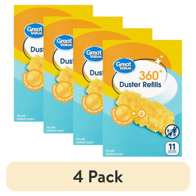 (4 pack) Great Value 360 Duster Refill, 11 Count