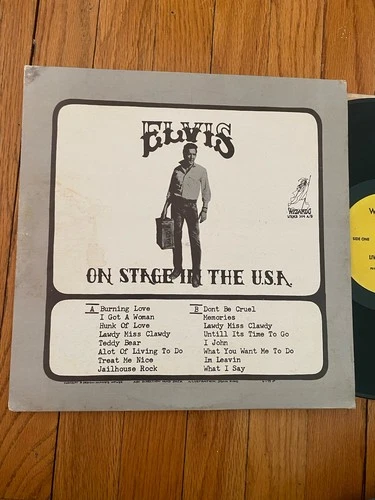 ELVIS PRESLEY ELVIS ON STAGE IN THE U.S.A. NM LP MORE ELVIS LPS FREE SHIP