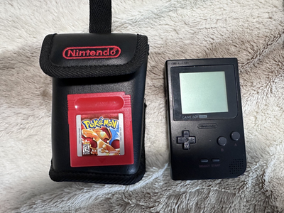 Nintendo Game Boy Black Console MGB-001 With Pokemon Red (1999