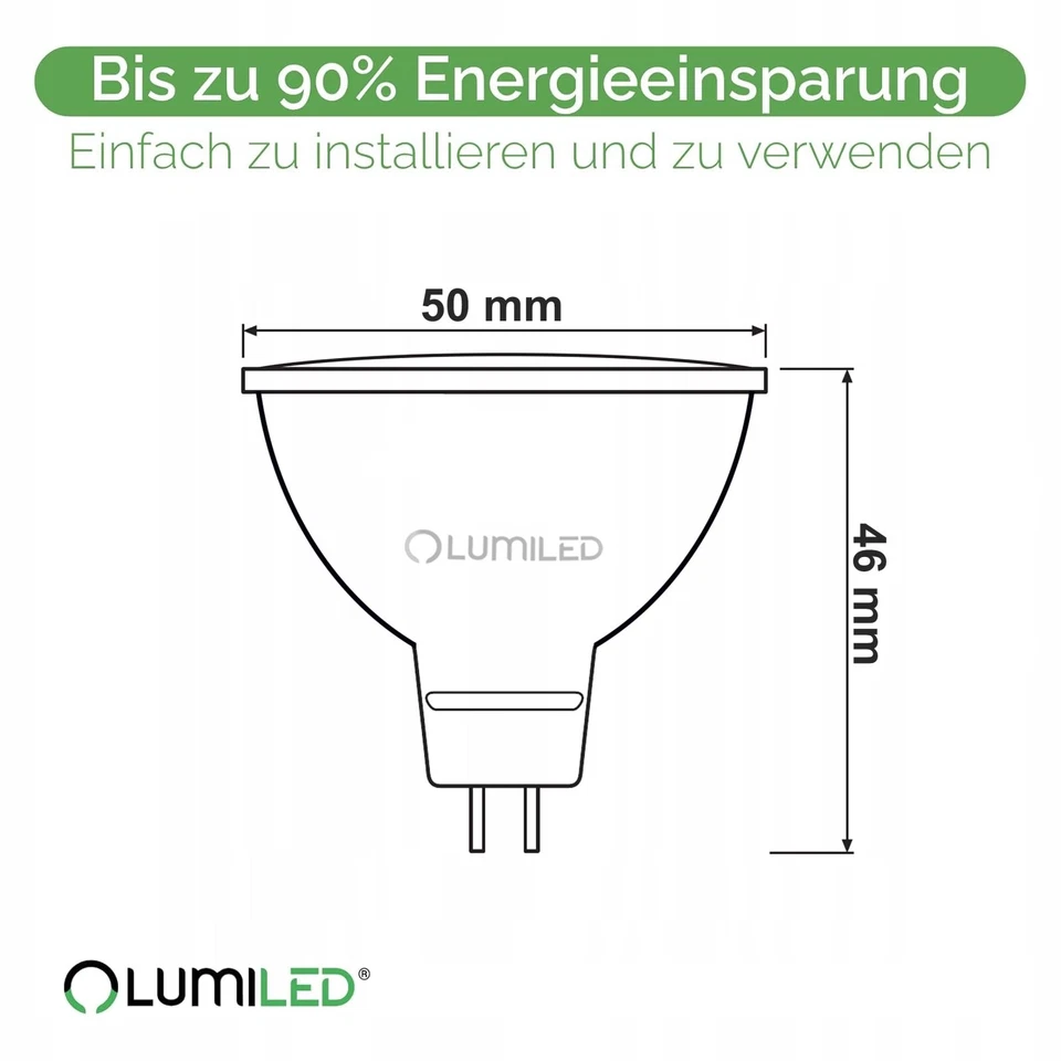 LUMILED 10x MR16 LED GU5.3 Leuchtmittel 6W Warmweiß/Neutralweiß SMD Licht 12V - Bild 3 von 4