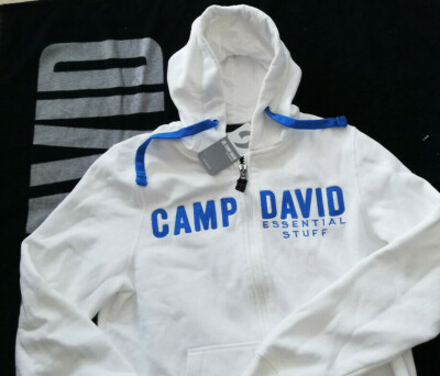Camp David Sweatjacke Neu weiß Kapuze Jacke M L XL XXL 2XL XXXL