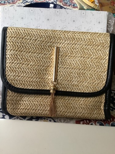 CHARMORE Crossbody Bag for Women Small Straw Beach Shoulder One Size, Black - 第 2/6 張圖片