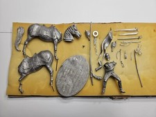 Vintage Medieval Pewter Horse and Knight Figurine Kit-Unmade