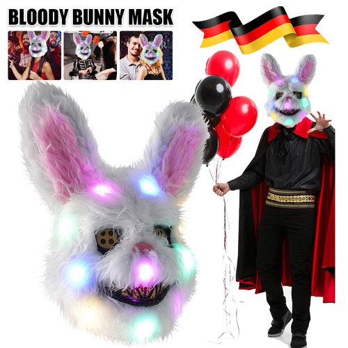 Halloween Maske Horror Hasenmaske Blutige Kaninchen Maske Gruselige Maske 2025 - Bild 8 von 24