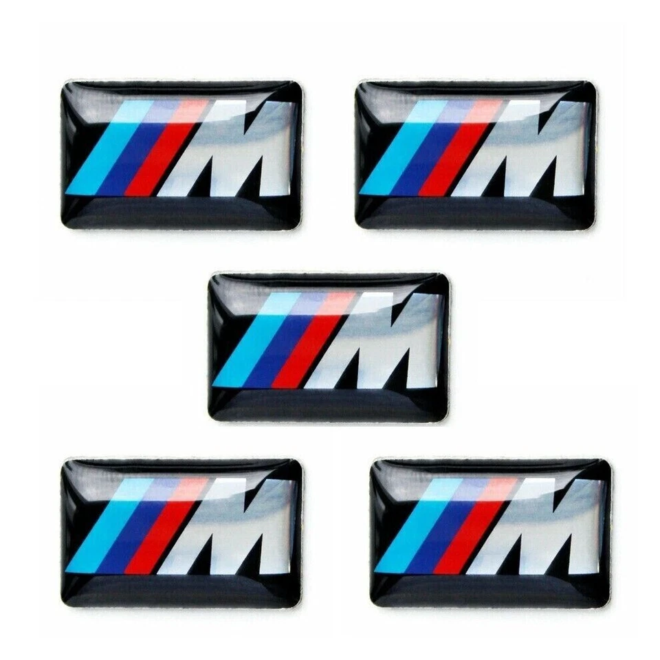 100 X M SPORT PERFORMANCE ALLOY WHEEL BADGE STICKER EMBLEM DECAL BMW 17MM X 9MM - Image 2 of 3