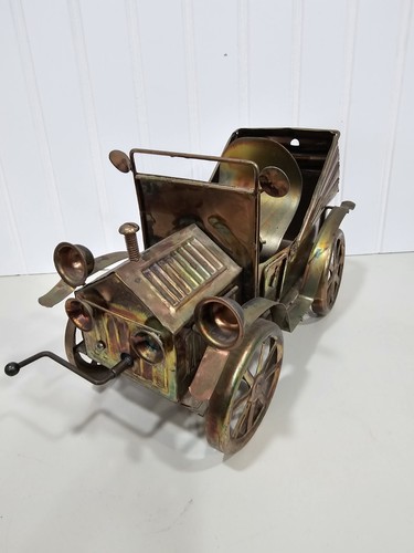 Vintage copper tin metal car retro music box, plays “King of the Road”Tested - Picture 3 of 10