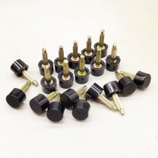 10Pairs TPU High Heel Tips 3mm Pin, 9mm Round Shape Shoe Repair Caps, Black