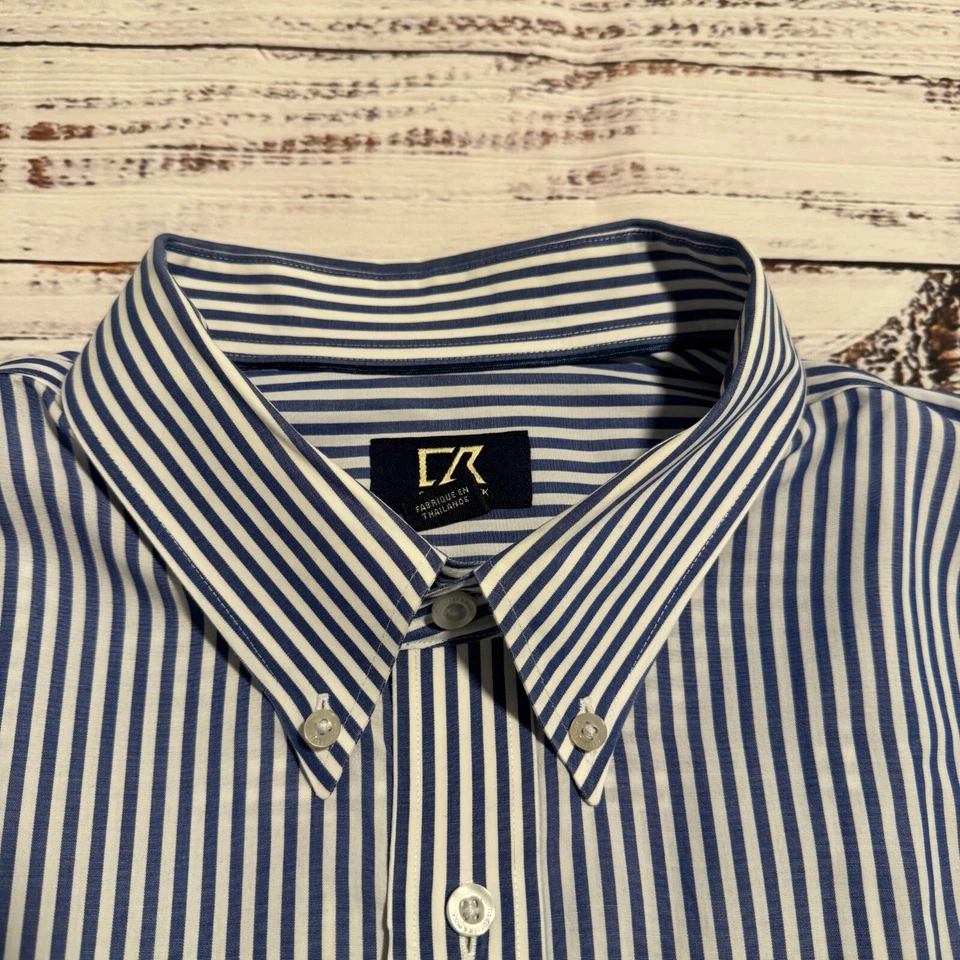 Cutter & Buck Blue & White Striped Button Down Dress Shirt Men's Size XXL - Image 2 of 4
