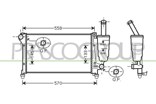 Prasco KüHler WasserküHler MotorküHler Aluminium FüR Fiat Panda-image