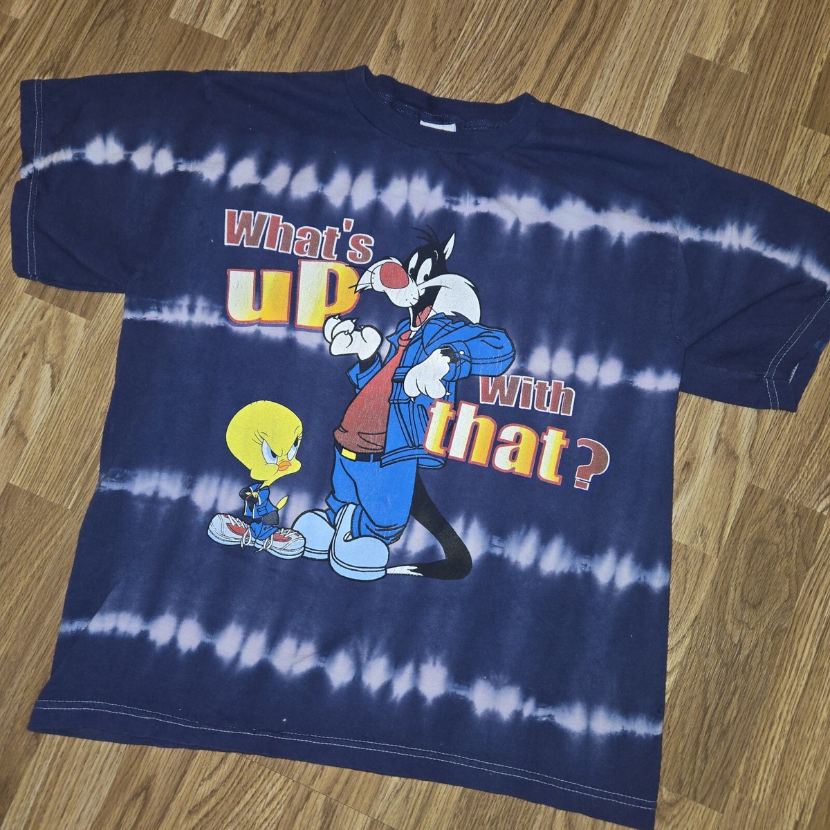 Rare 90s Looney Tunes Tweety Bird Sylvester Tie-Dye Vintage Freeze 