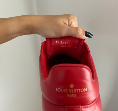 RED LOUIS VUITTON LUXEMBOURG SNEAKER MENS SIZE 8 (US MENS 9) WITH