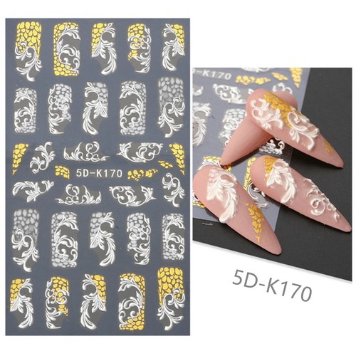 Nail Decal Non-fading Diy Holographic Floral Pattern Nail Sticker 3d Effects - Picture 4 of 14