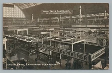 Olympia London RPPC Engineering Exhibition—Antique Real Photo—Industrial Engines
