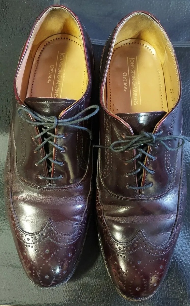 JOHNSTON & MURPHY Wingtip Optima Mens Shoes 8 1/2 D/B Oxford 