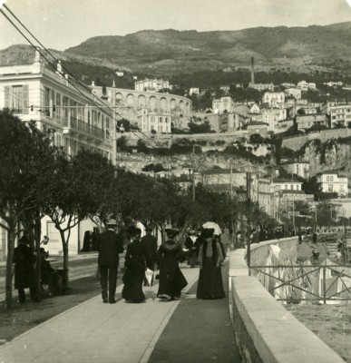 Frankreich Französische Riviera Monaco Condamine Avenue altes Stereoview Foto NPG 1900