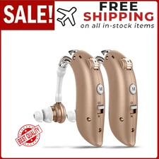 High-Performance Hearing Aids for Seniors Severe Hearing Loss, (Pair) Recharge