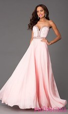 Sherri Hill Strapless Sweeetheart Neckline A Line Blush Prom Dress 4 Gown 32071