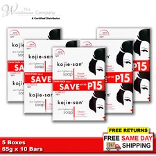 Original Kojie San Skin Lightening Kojic Acid Soap 65g x 10 Bars Expires 2027