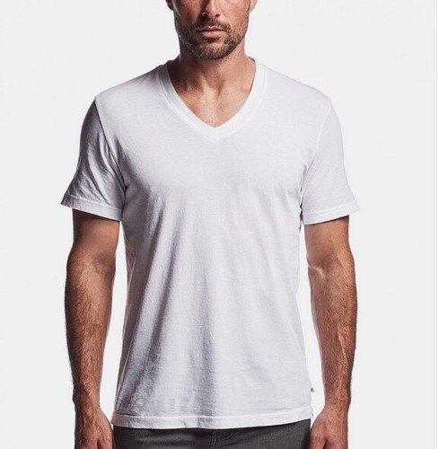 James Perse Men's Relaxed Fit Nwd White S/S V-Neck Soft Cotton T-Shirt MLJ3352