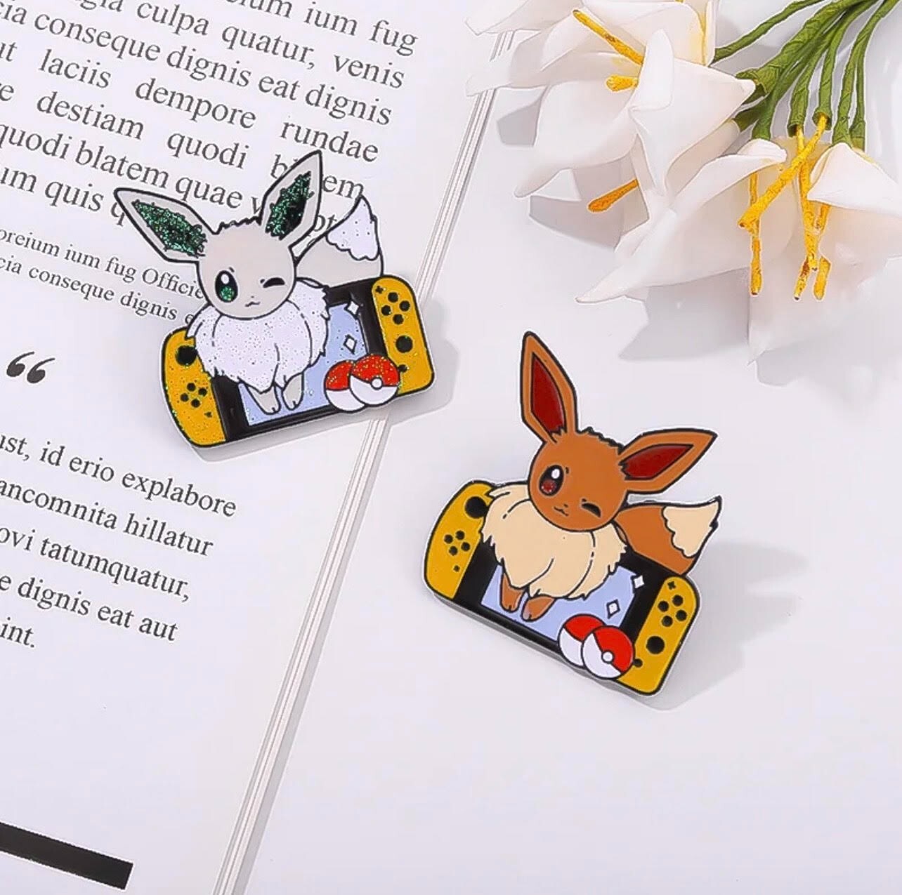 Shiny Eevee Pin Badge – Cup of Cards