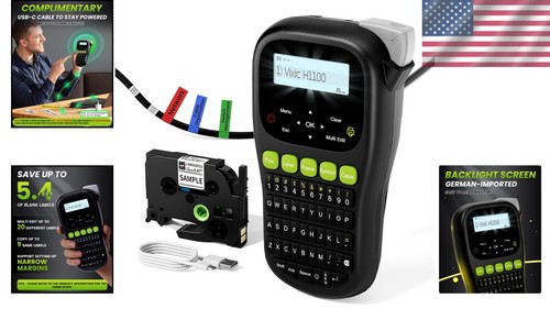 Portable Label Maker with Backlit LCD & USB-C: Ideal for Organizing Cables - Picture 2 of 11