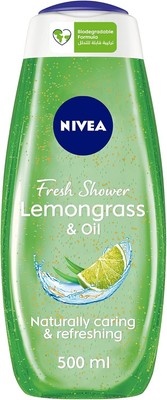 NIVEA Shower Gel Body Wash Lemongrass & Oil Caring Oil Pearls Lemongrass 500 ml