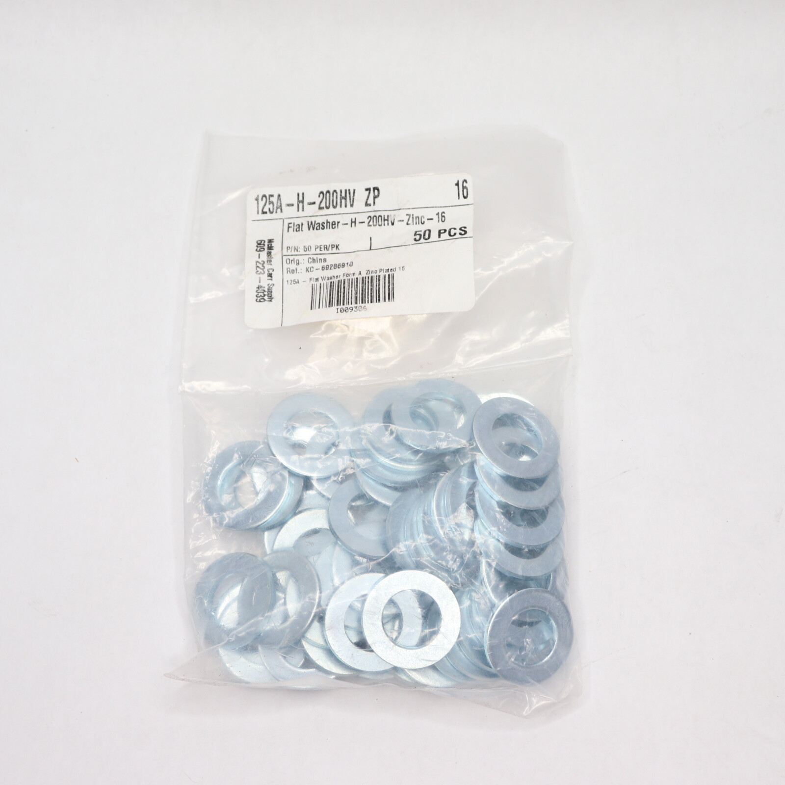 (50Pk) McMaster Carr Flat Washer Zinc Plated 3/8" ID 125AH200HV eBay