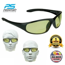 Z87 Safety Yellow Lens Night Vision Bifocal Reader Glasses Driving Computer