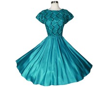 платья Vintage 80s 90s Teal Sequin