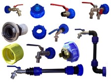 IBC Container Adapter Regen Wasser Tank Tonne Auslaufhahn 1" Kugel Hahn 3/4" DHL