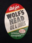 Cast Iron Vintage Wolf's Head Oil & Lube Advertising Sign