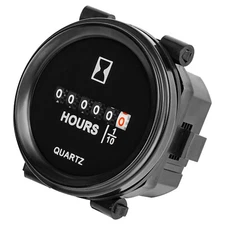 Yooreal 8V - 80V Round Hour Meter For Marine Boat Tractor Engine Waterproof IP67