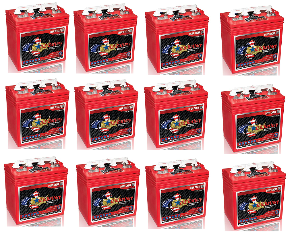 12x U.S. 8V 170Ah Group GC8 Flooded Deep Cycle Batteries For Electric