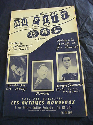 Partition Au P'tit Bal Berry Jonato Cantournet Nuit D'Ennui Joany Musiknoten