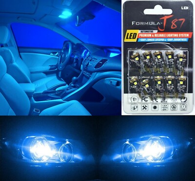 Canbus Error LED Light 194 Blue 10000K Ten Bulbs Interior Map Upgrade Stock Lamp